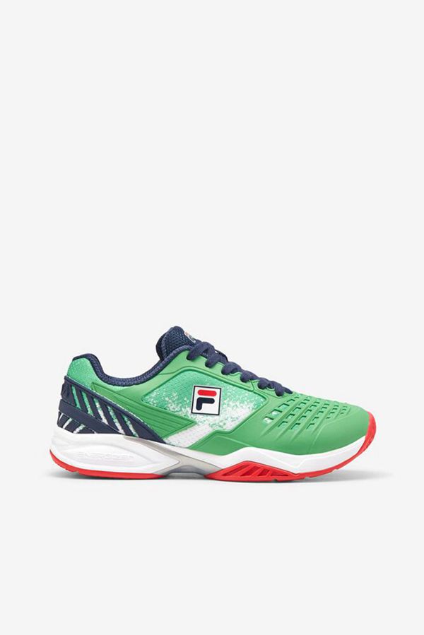 Fila Axilus 2 Energized Le Women's Tennis Shoes - Green/White/Navy,NZ 840-95672